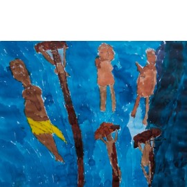 Zwemmende mensen - Rini Olde Meierink